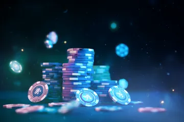 Um laptop brilhando com uma tela de login em um ambiente minimalista, simbolizando o sistema de acesso protegido do 01 BET.